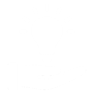 Hand holding a glowing light bulb.